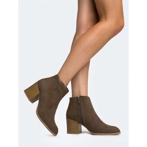 Women CutOut Bootie Lace Up Slip On High Heel Platform Ankle Khaki BRAND NEW✔️ - Picture 9 of 11